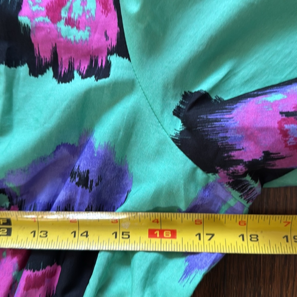 Anthropologie Mint Green Maxi Dress with Purple & Black Floral Print - Picture 12 of 16